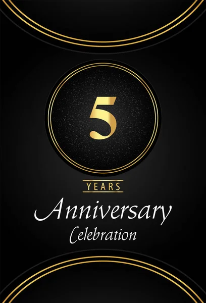 Logotipo Celebración Aniversario Años Con Bordes Anillo Oro Punteados Plateados — Archivo Imágenes Vectoriales