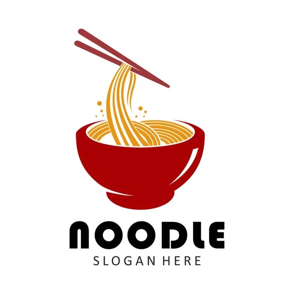 Noodle Icon Logo Vector Template — Stok Vektör