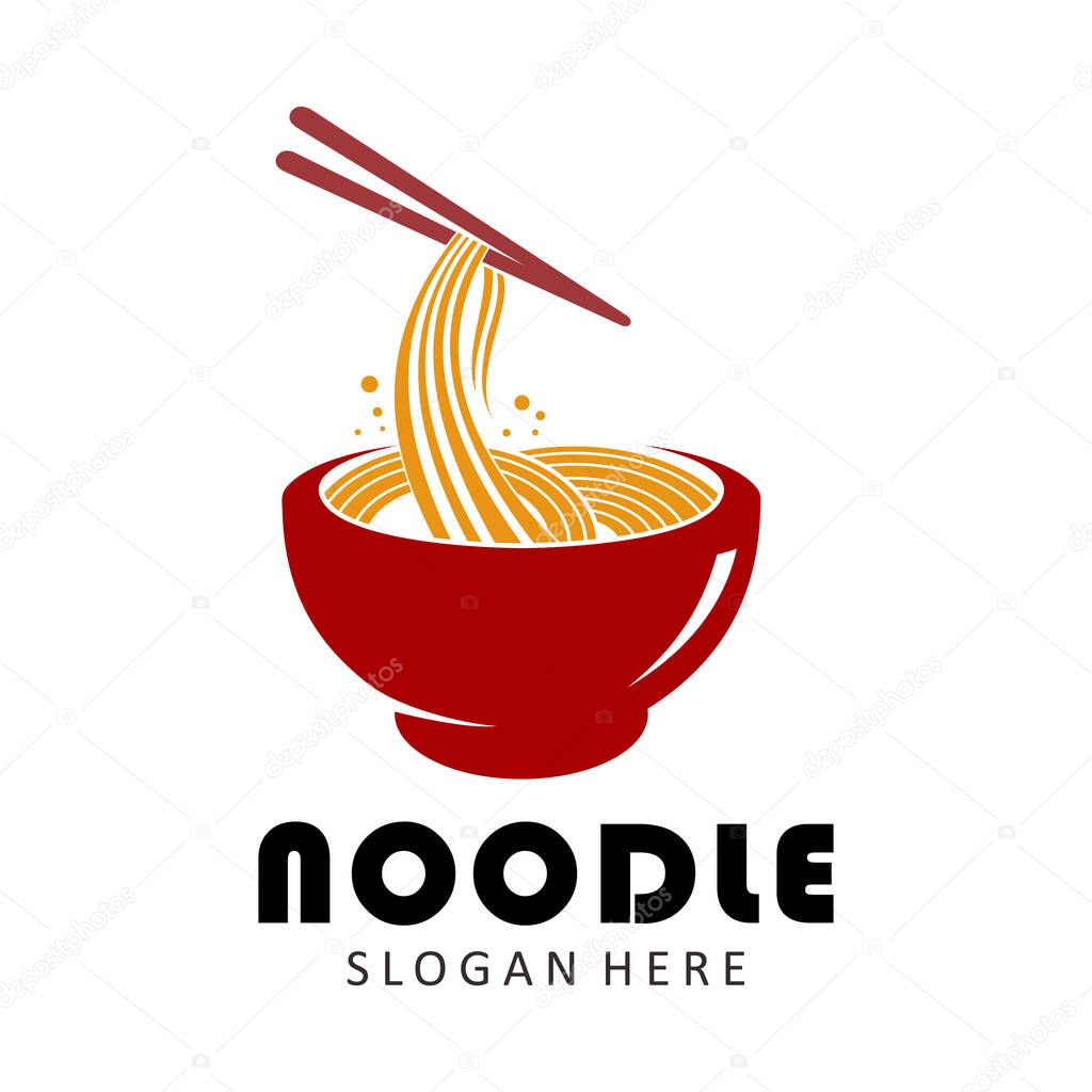 Noodle icon logo vector template