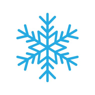 Mavi kar tanesi ikonu. kış kar sembolü.