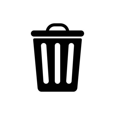 Çöp kutusu simgesi katı biçiminde