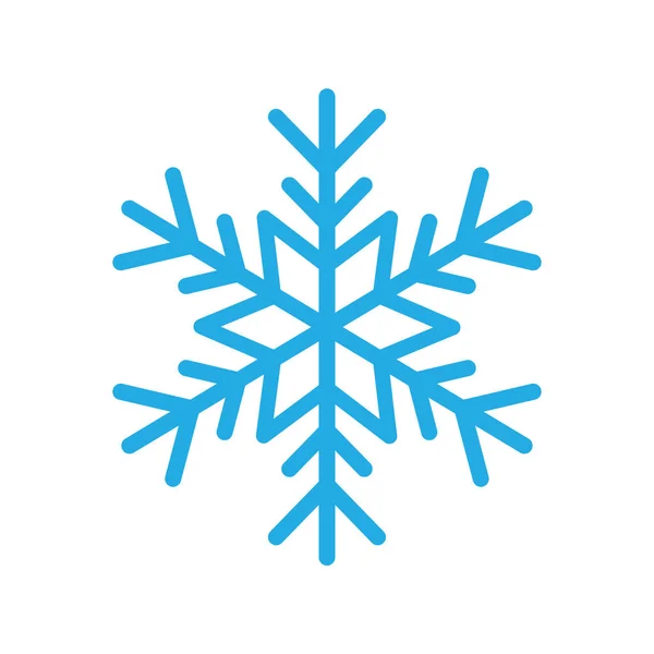 blue snowflake icon. winter snow symbol.