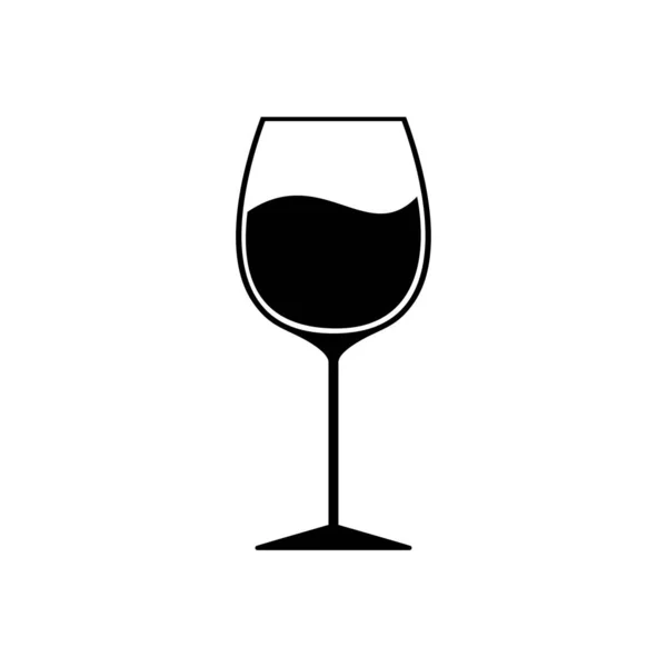 Wine Glass Icon Solid Style — Image vectorielle