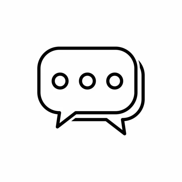 Speech Bubble Icon Simple Style Black White Color Vector Illustration — Stockvector