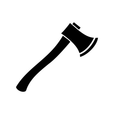 Web ve mobil uygulama tasarımınız için beyaz arkaplanda izole edilmiş balta simgesi vektörü, oduncu logosu konsepti