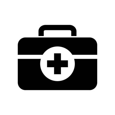 İlk yardım kiti simgesi vektör illüstrasyon grafik tasarımı
