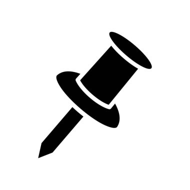 Pin ikonu vektörüne bas. İnce çizgi işareti. izole edilmiş sınır sembolü çizimi