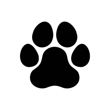 Köpek pençesi izi ikonu. Hayvan sembolü. vektör illüstrasyonu