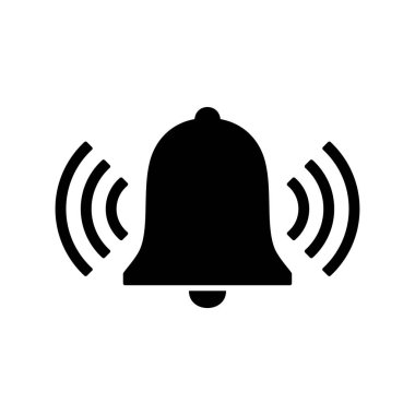 Web ve mobil uygulama tasarımınız için beyaz arkaplanda izole edilmiş çan simgesi vektörü, çalar saat logosu konsepti