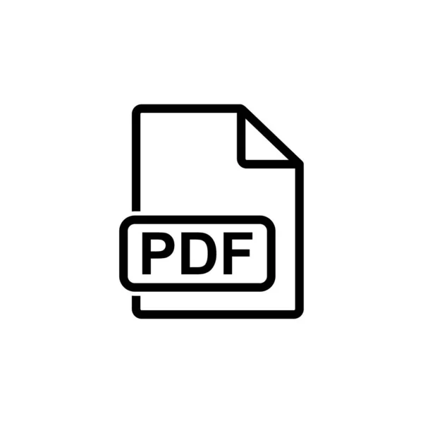 Vettore Icona File Pdf Segno Linea Sottile Illustrazione Simbolo Contorno — Vettoriale Stock