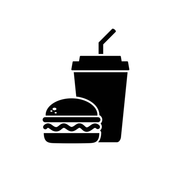 Ikona Burgeru Rychlé Občerstvení Nápoje Nápoje Téma Izolovaný Design Vektorová — Stockový vektor