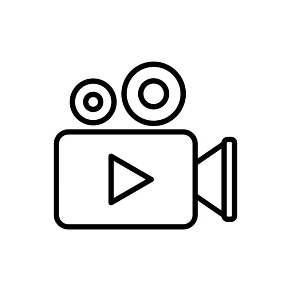 Video Ikon Vektor Tanda Garis Tipis Ilustrasi Simbol Kontur Terisolasi - Stok Vektor