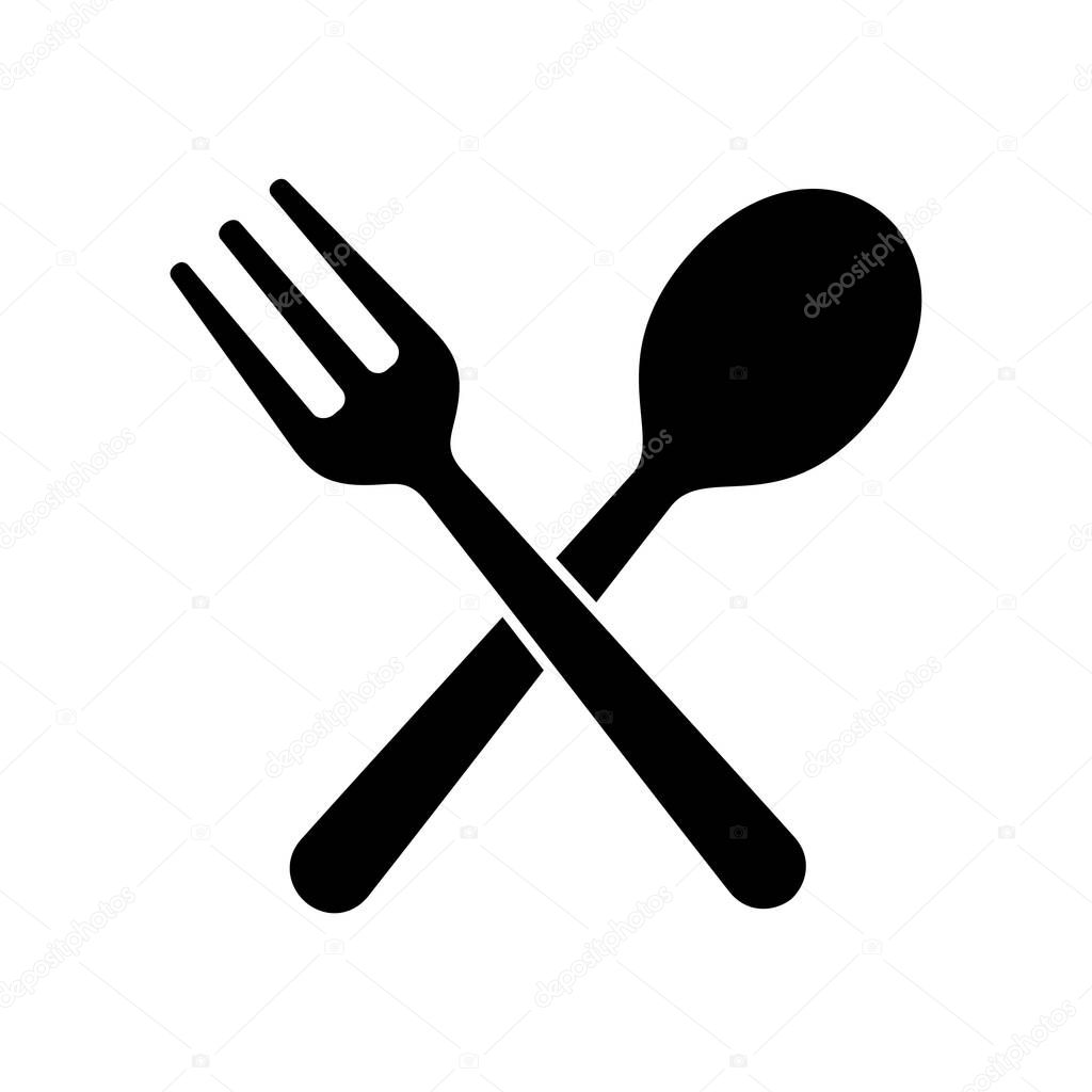 spoon and fork icon vector illustration graphic design