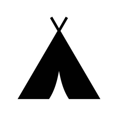 çadır simgesi vektör illüstrasyonu