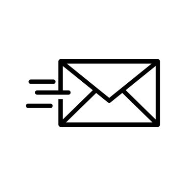 mail icon vector isolated on white background, message transparent sign, line and outline elements in linear style