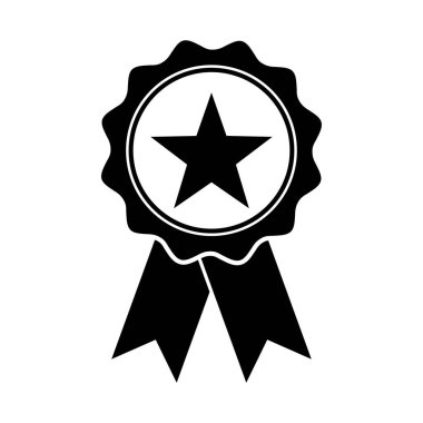 badge with ribbon and stars icon vector illustration design