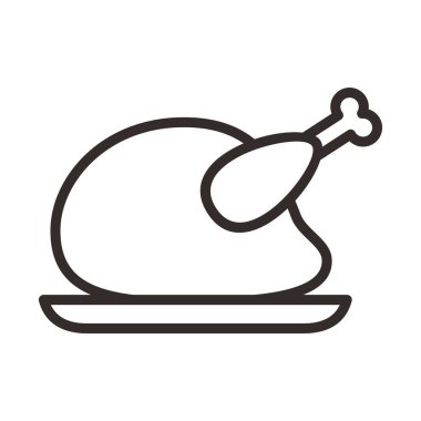 chicken food icon vector. thin line sign. isolated contour symbol illustration