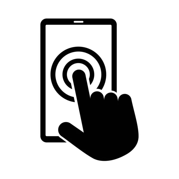 Touch Screen Smartphone Hand Icon Vector Illustration Design - Stok Vektor