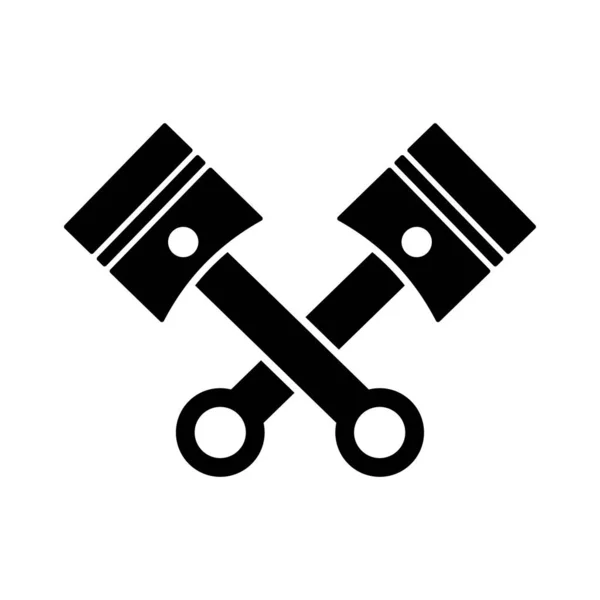 Car Repair Icon Vector Black White Illustration — Image vectorielle