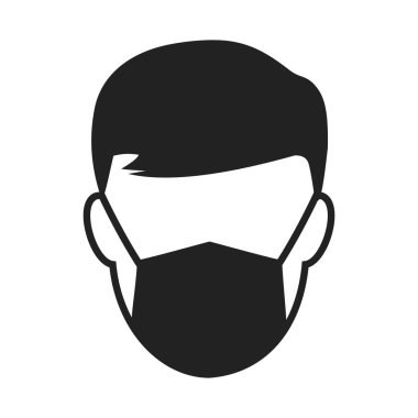 man with protective face mask icon. vector illustration