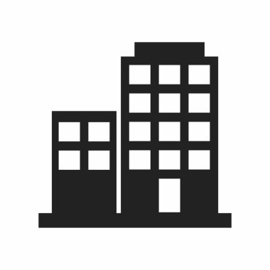 building icon in black style isolated on white background. skyscraper symbol vector illustration.