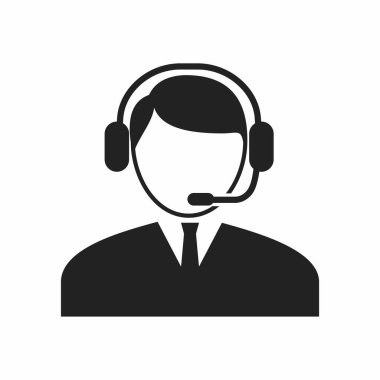 Çağrı merkezi simgesi. Web için müşteri destek vektör simgelerinin düz çizimi