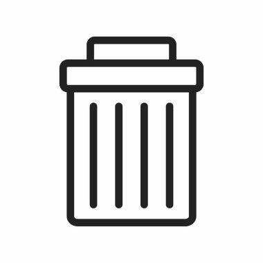 Çöp kutusu simgesi, vektör illüstrasyonu