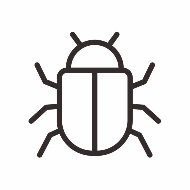 bug icon vector isolated on white background, beetle transparent sign