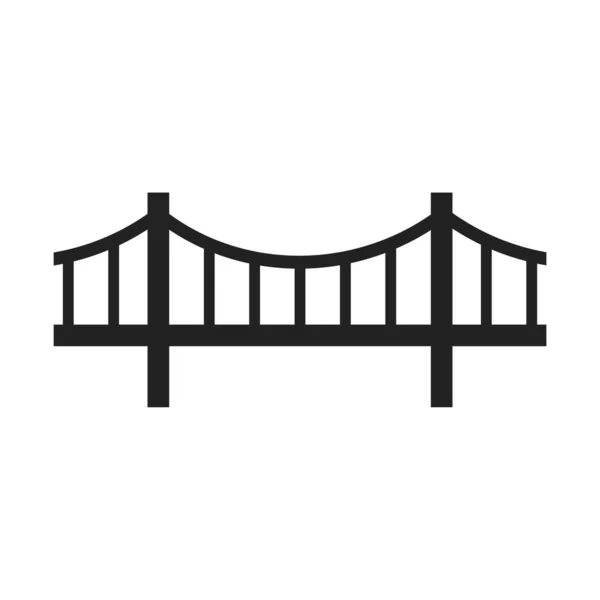 Εικονίδιο Γέφυρας Μαύρο Στυλ Που Απομονώνεται Λευκό Φόντο Αρχιτεκτονική Σύμβολο — Διανυσματικό Αρχείο