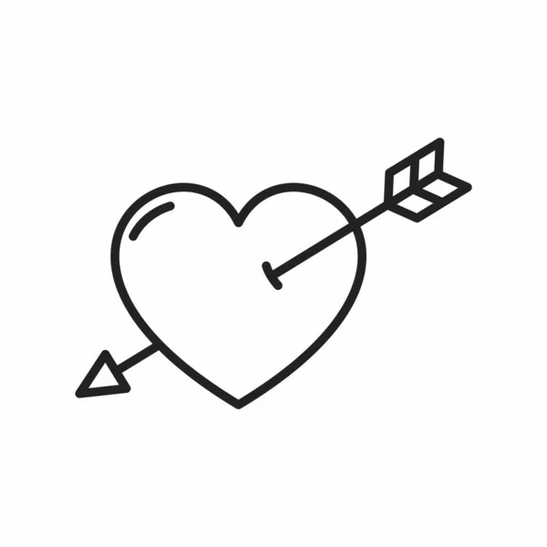 Heart Arrow Line Style Icon Vector Illustration Design — Stockvector