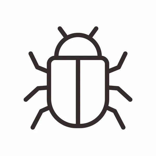 Bug Icon Vector Isolated White Background Beetle Transparent Sign — Stockový vektor