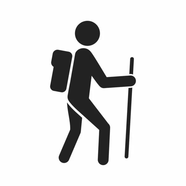 Hombre Con Diseño Ilustración Vector Icono Mochila — Archivo Imágenes Vectoriales