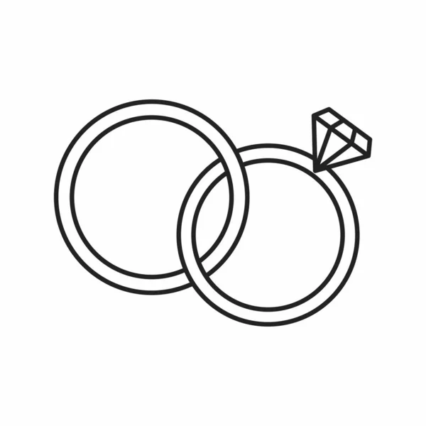 Весільні Кільця Значок Векторна Ілюстрація Графічний Дизайн — стоковий вектор