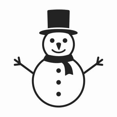 snowman icon. outline illustration of hat vector icons for web