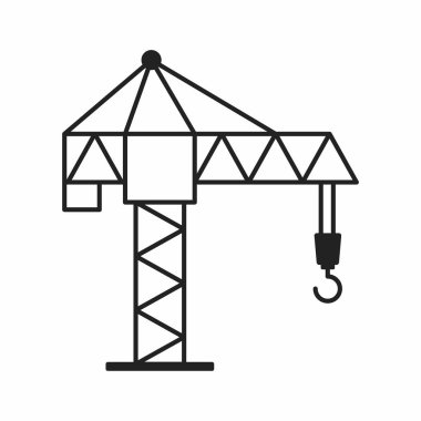 crane hook icon. outline lifting container vector symbol. isolated contour element