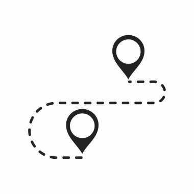 Web ve mobil uygulama tasarımınız için beyaz arkaplanda izole edilmiş konum simgesi vektörü, harita logosu konsepti