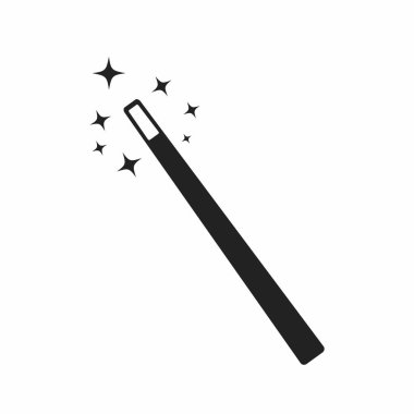 magic wand icon. simple illustration of star vector symbol for web design isolated on white background