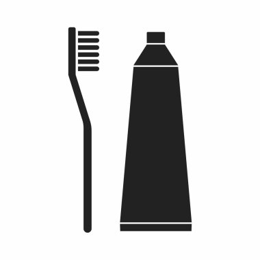 toothpaste icon. simple illustration of toothbrush vector icons for web