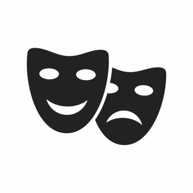 vector illustration of white line icon with mask
