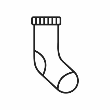 christmas sock icon. outline illustration of socks vector line pictogram. editable stroke.