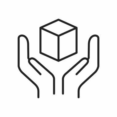hand with box icon. vector illustration
