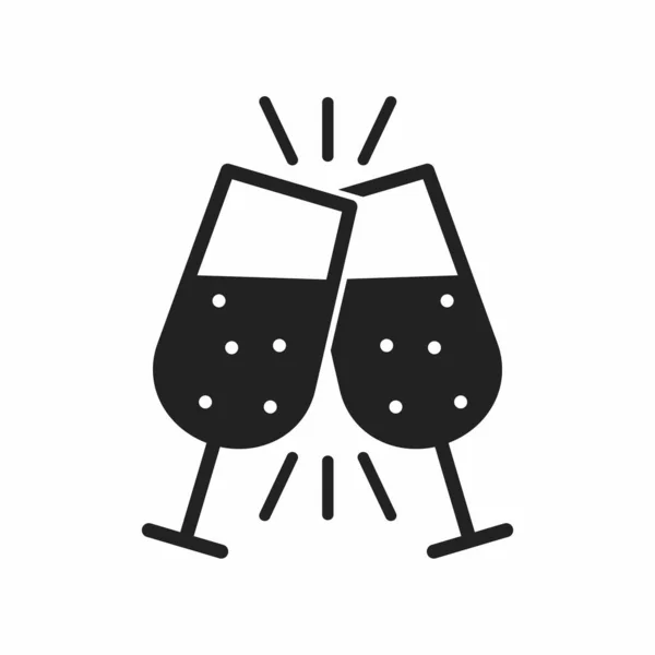Champagne Glass Icon Vector Illustration Design — Stock Vector