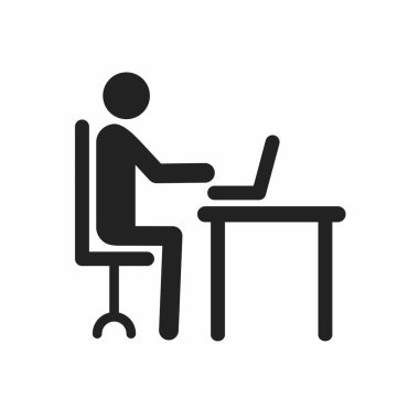 computer working vector icon