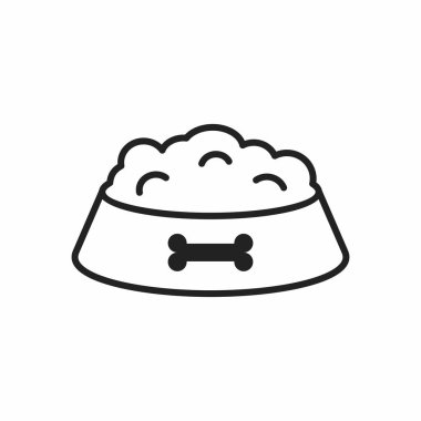 dog food icon line style, vector, illustration