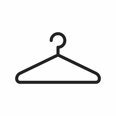 hanger icon vector isolated on white background, logo concept of clothes sign on transparent, black design, trendy