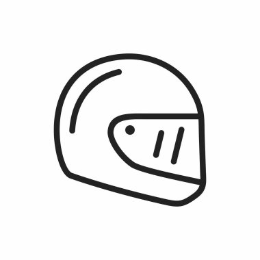 helmet icon in outline design. vector illustration.