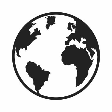 Dünya haritası simgesi. Web için dünya vektör simgelerinin basit çizimi