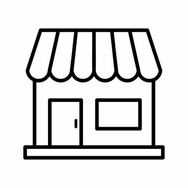 dükkan vektörü ince çizgi simgesi