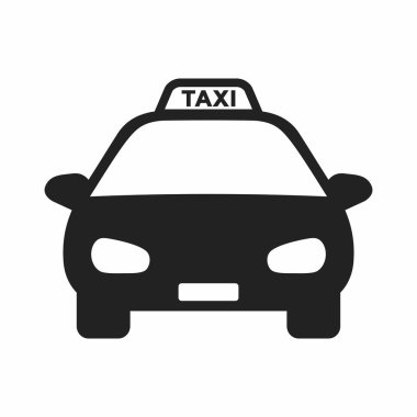 taxi. flat icon on a black background. vector illustration.