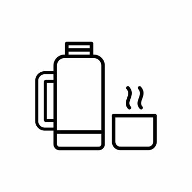 tea mug, coffee cup icon. outline vector illustration